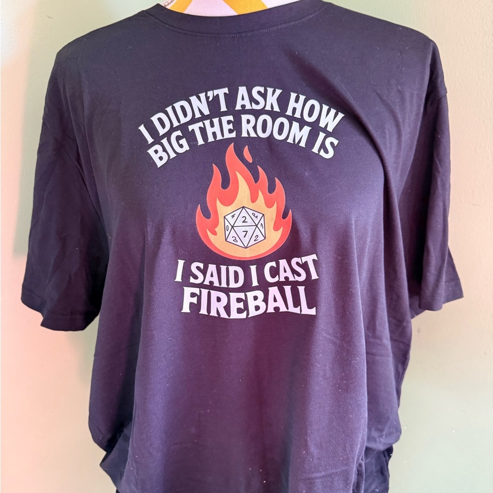 I Said I Cast Fireball Graphic Tee - Black with Orange Flame